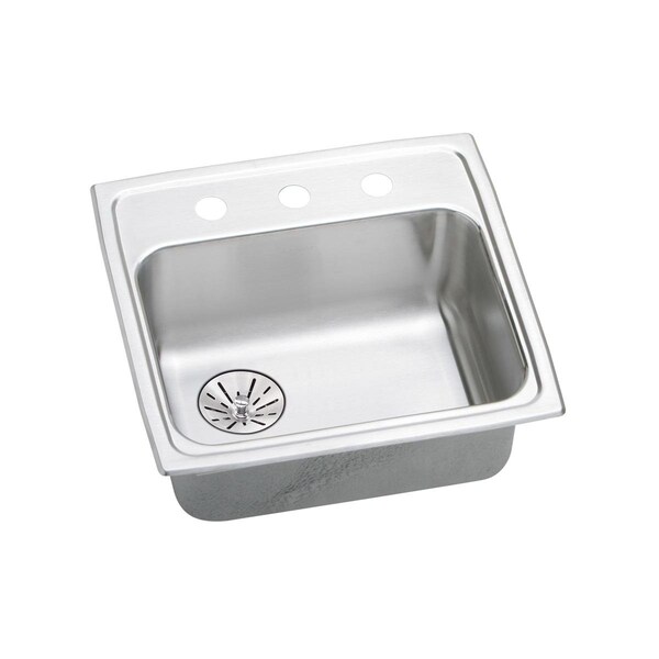 Elkay Lustertone Stainless Steel 19 X 18 X 6-1/2 Single Bowl Top Mount Ada Sink With Perfect Drain LRADQ191865LPD2 - main
